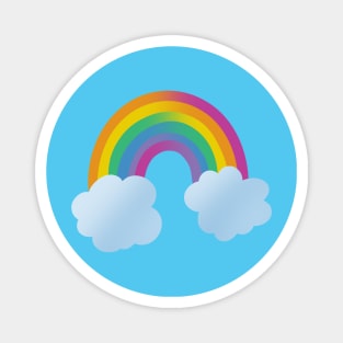 Beautiful Simple Ombre Rainbow with Clouds Magnet